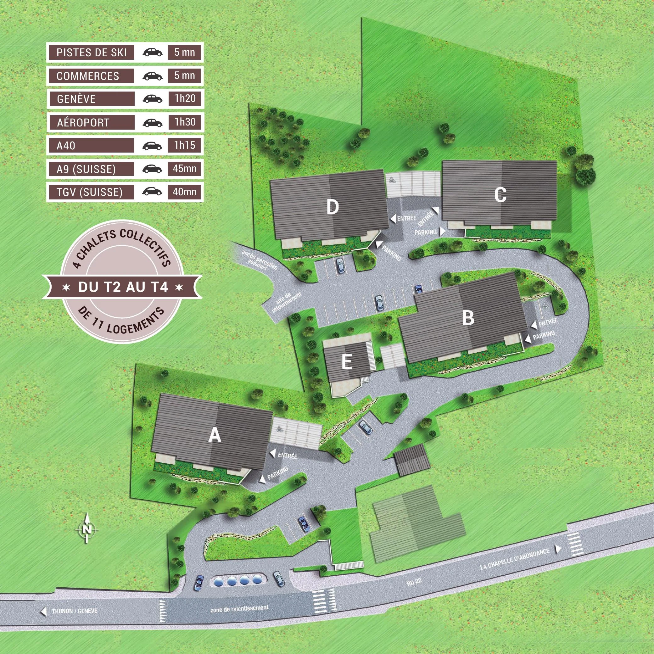 Site plan Les Chrysalides